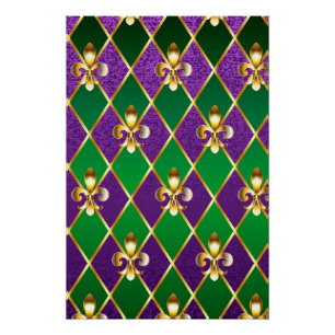 Poster Arrière - plan de bijoux Mardi Gras