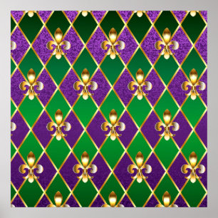 Poster Arrière - plan de bijoux Mardi Gras
