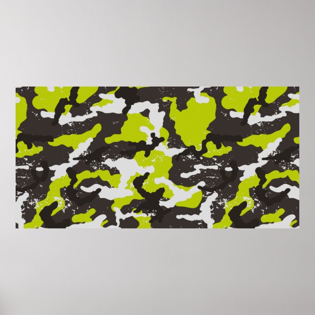Poster Arrière - plan de camouflage sans couture. Camoufl (Devant)