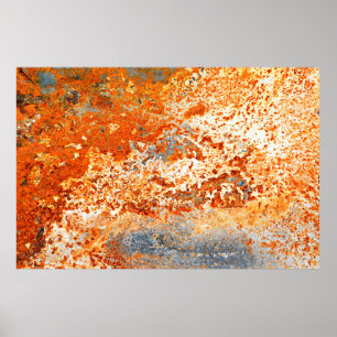 Poster Arrière - plan de grunge en zinc rouillé