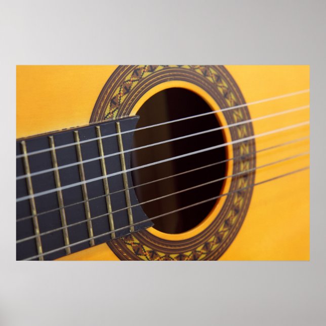 Poster Arrière - plan de guitare acoustique (Devant)