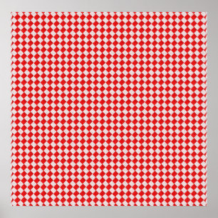 Poster Arrière - plan de nappes À damiers pique-nique rou