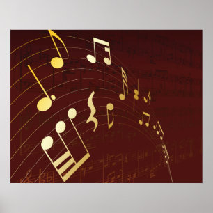 Poster Arrière - plan de notes musicales