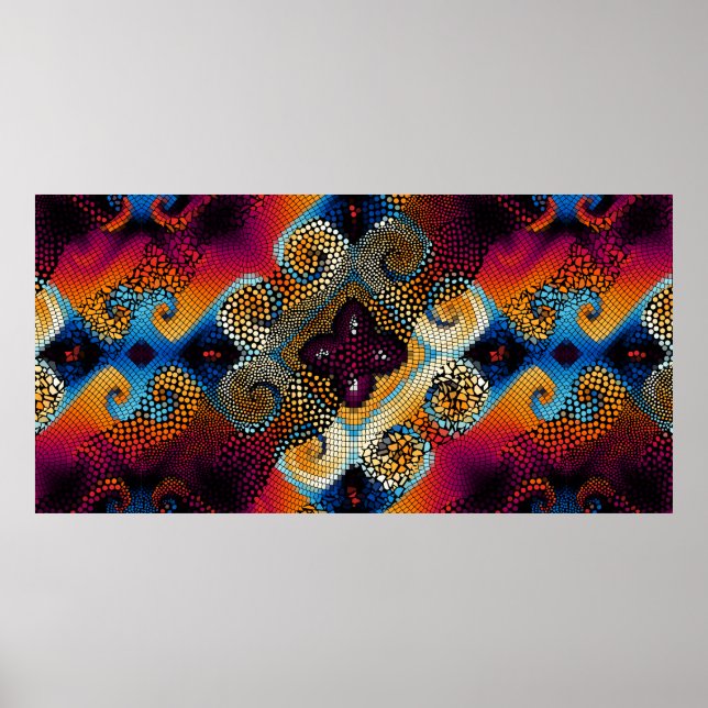 Poster Arrière - plan de texture sans soudure. Ondes diag (Devant)