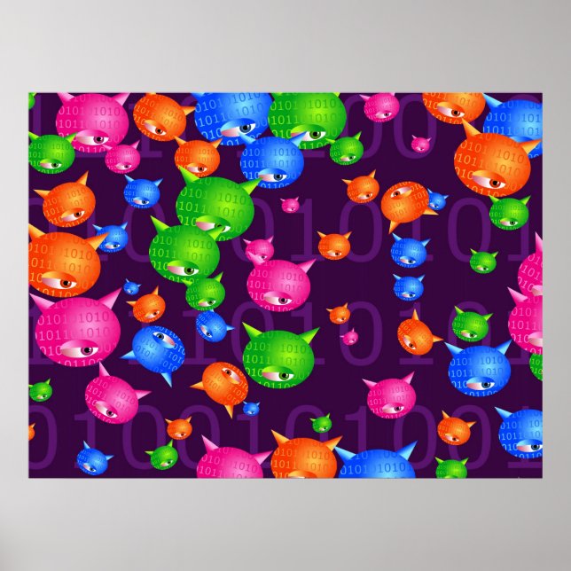 Poster Arrière - plan de virus (Devant)