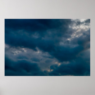 Poster Arrière - plan du ciel avec des nuages de tonnerre
