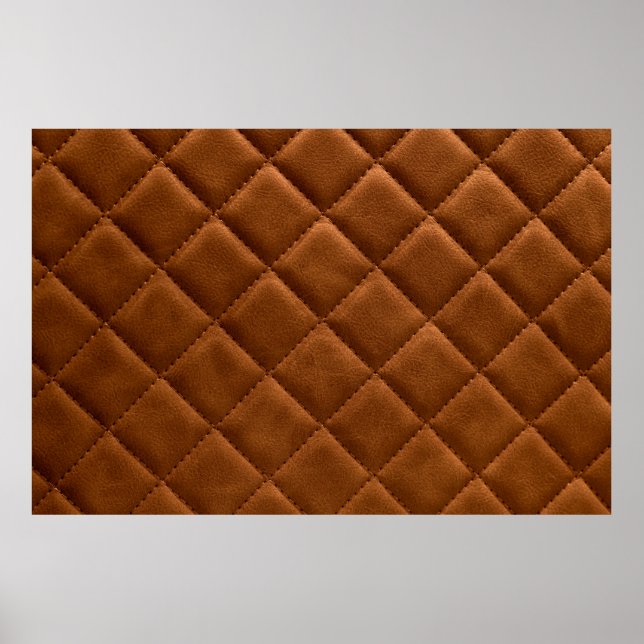 Poster arrière - plan en cuir Brown rhombus (Devant)