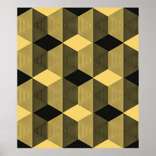 Poster arrière - plan géométrique Abstrait. maillage hexa