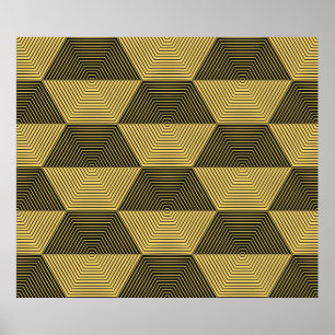Poster arrière - plan géométrique Abstrait. maillage hexa