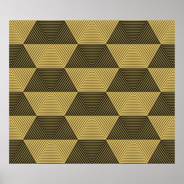 Poster arrière - plan géométrique Abstrait. maillage hexa (Devant)
