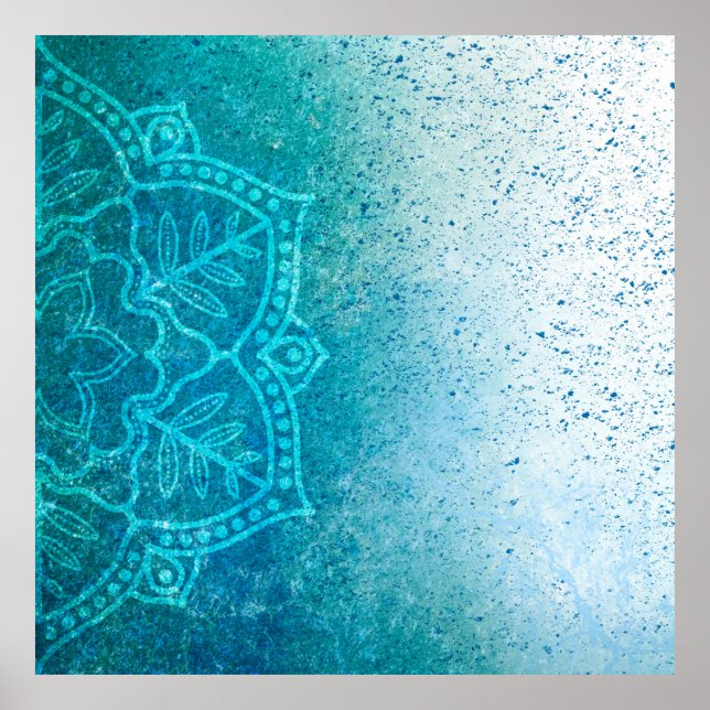 Poster Arrière - plan mandala grunge motif (Devant)