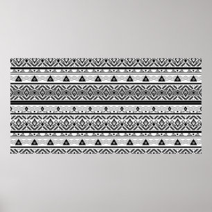 Poster Arrière - plan motif en ethno-folk sans couture