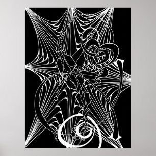 Poster Arrière - plan noir Doodle Zen Adult Coloring Post