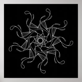 Poster Arrière - plan noir Mandala Grande couleur adulte