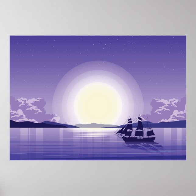 Poster Arrière - plan Océan (Devant)