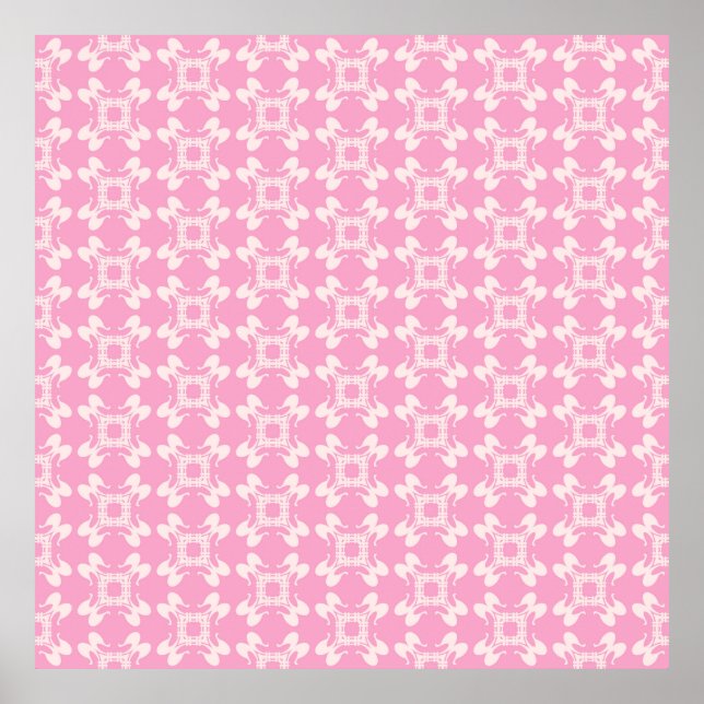 Poster Arrière - plan rose, motif moderne sans couture. V (Devant)