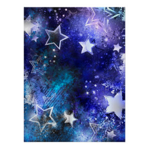 Poster Arrière - plan spatial avec étoiles