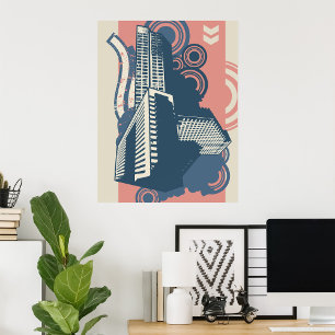 Poster Arrière - plan urbain Abstrait