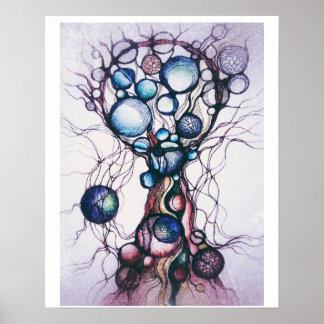 Poster Arrint neurographique abstrait, semi-brillant stan