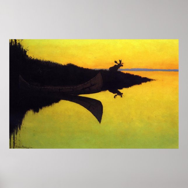 Poster Arrivée à l'appel ~ Frederic Remington (Devant)