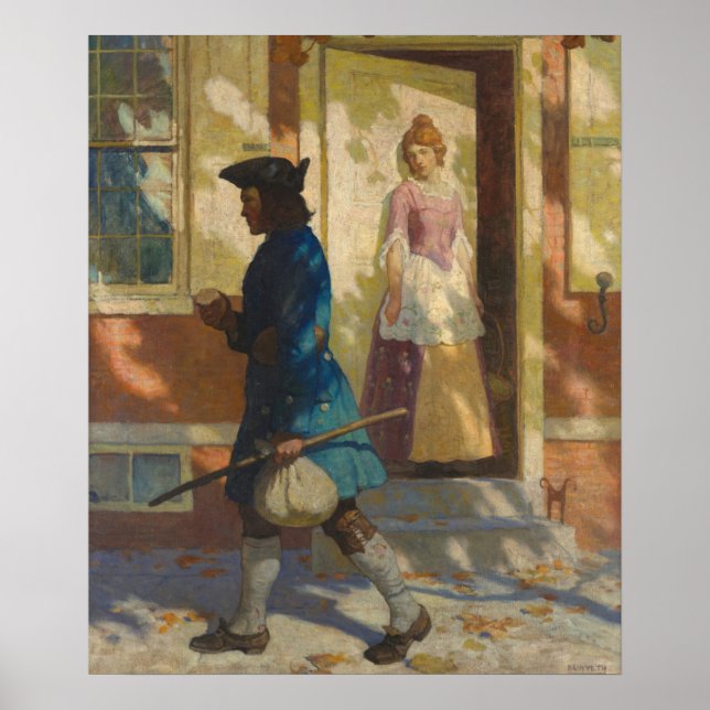Poster Arrivée de Franklin à Philadelphie par N. C. Wyeth (Devant)
