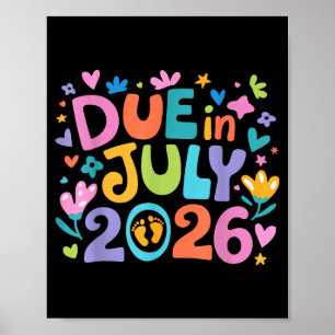 Poster Arrivée juillet 2026 Enceinte Nouvelle Maman Mère
