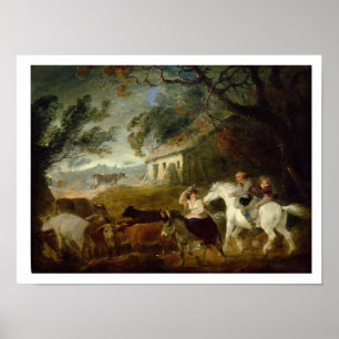 Poster Arrondissant avant la tempête, 1805 (huile sur le