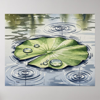 Poster Arrosage sur un Lilypad