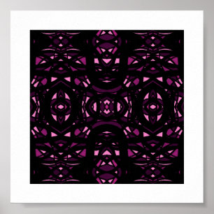 Poster Art à la gouache abstrait rose noir Firebrand