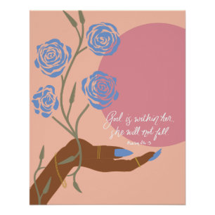 Poster Art à main noire avec Roses et affiliations