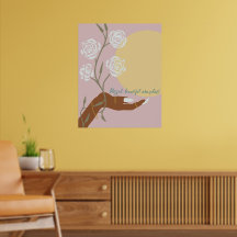 Art à main noire avec Roses et affiliations