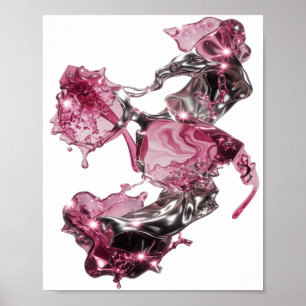 Poster Art abstrait argent ABSTRACT ART Conception abstra