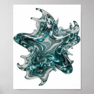 Poster Art abstrait argent DESIGN ABSTRAIT