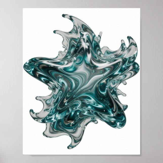 Poster Art abstrait argent DESIGN ABSTRAIT (Devant)