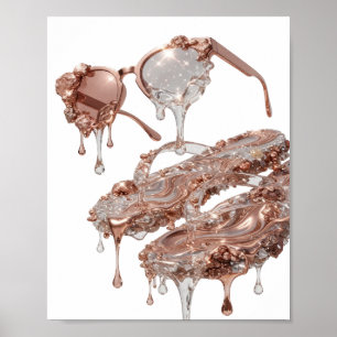 Poster ART ABSTRAIT Argent DESIGN Moderne Iconique