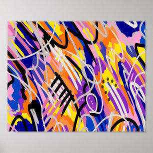 Poster Art abstrait audacieux et expressif