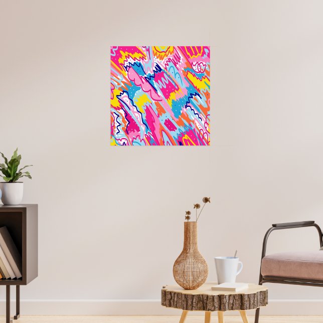 Poster Art Abstrait aux couleurs vives (Salon 3)