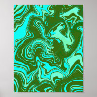 Art Abstrait avec perles vertes et bleues