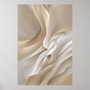 Poster Art Abstrait Beige Sculpté