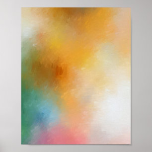 Poster Art Abstrait coloré moderne Rouge Jaune Bleu