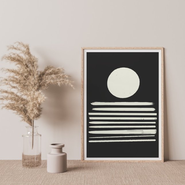 Poster Art Abstrait contemporain noir et blanc (Créateur téléchargé)