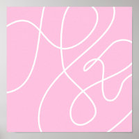 Art Abstrait contemporain rose et blanc