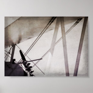 Poster Art abstrait d'avion antique archivistique