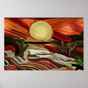 Poster Art abstrait de cieux du sud-ouest