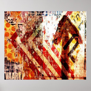 Poster art abstrait de dégradation urbaine