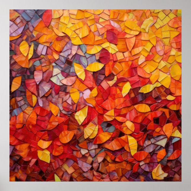 Poster Art Abstrait de la mosaïque d'automne (Devant)