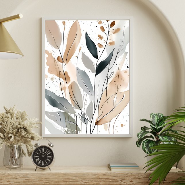 Poster Art Abstrait de la plaque botanique non encadré (Add a touch of sophistication to any room with this pretty abstract botanical splatter art print. 
)