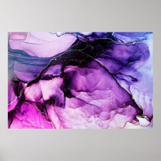 Poster Art abstrait de luxe peinture fluide arrière - pla