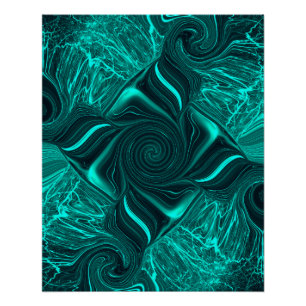 Poster Art abstrait de marbre liquide turquoise