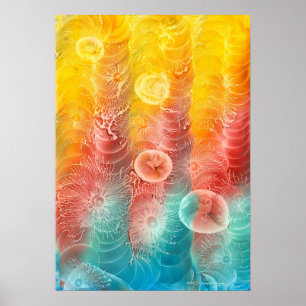 Poster Art abstrait d'énergie colorée peint à la main et